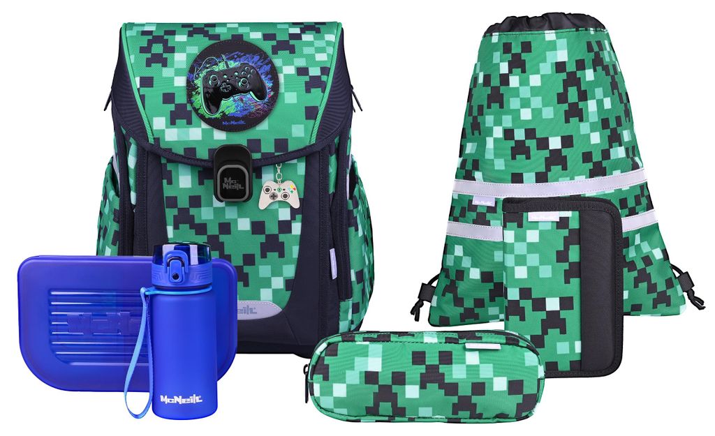McNeill Schulranzen Primo Schoolbag Set 9-teilig Game Zone Produktbild 