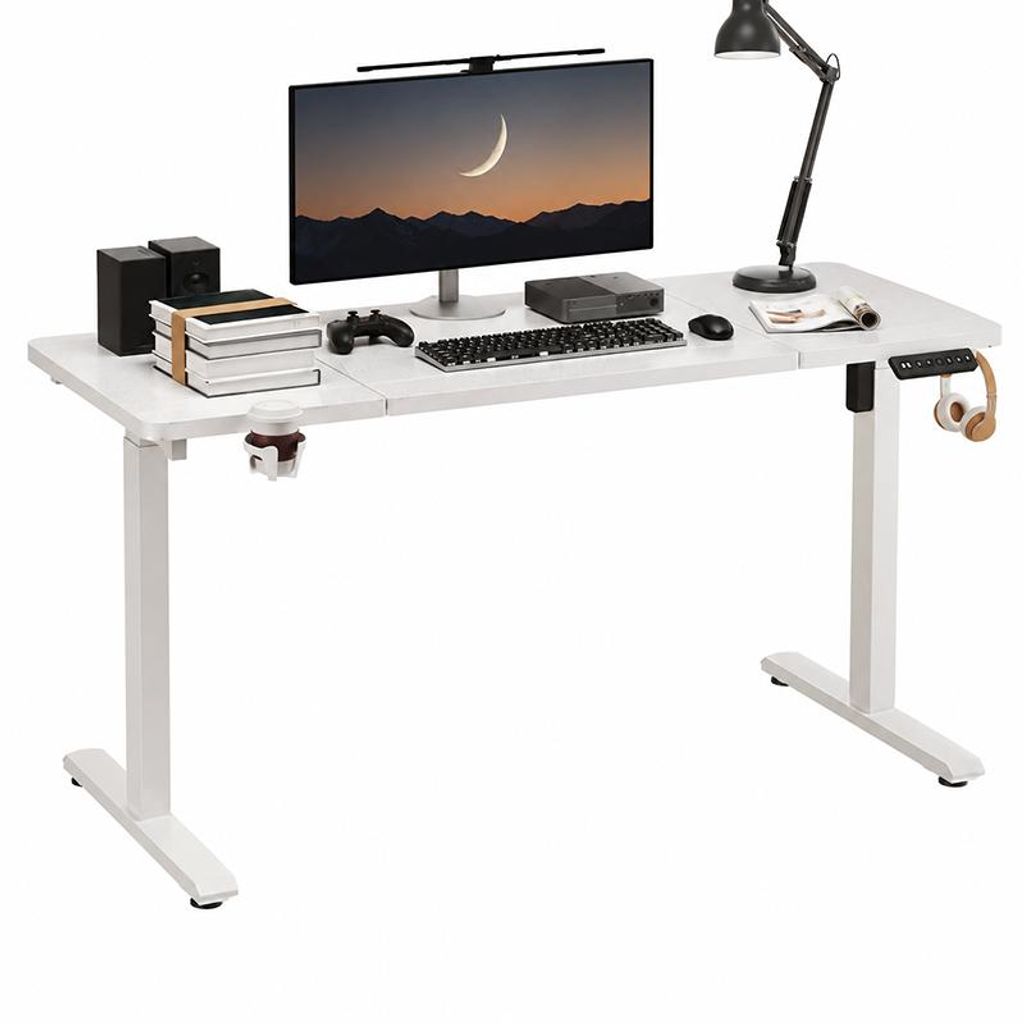 Elektrisch höhenverstellbarer Schreibtisch, weiß, 120 cm, Produktbild 