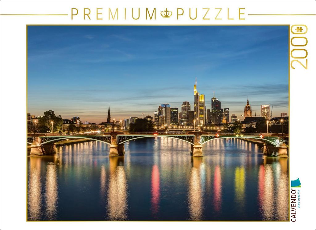 CALVENDO Puzzle Skyline Frankfurt und Ignatz-Bubis-Brücke Produktbild 