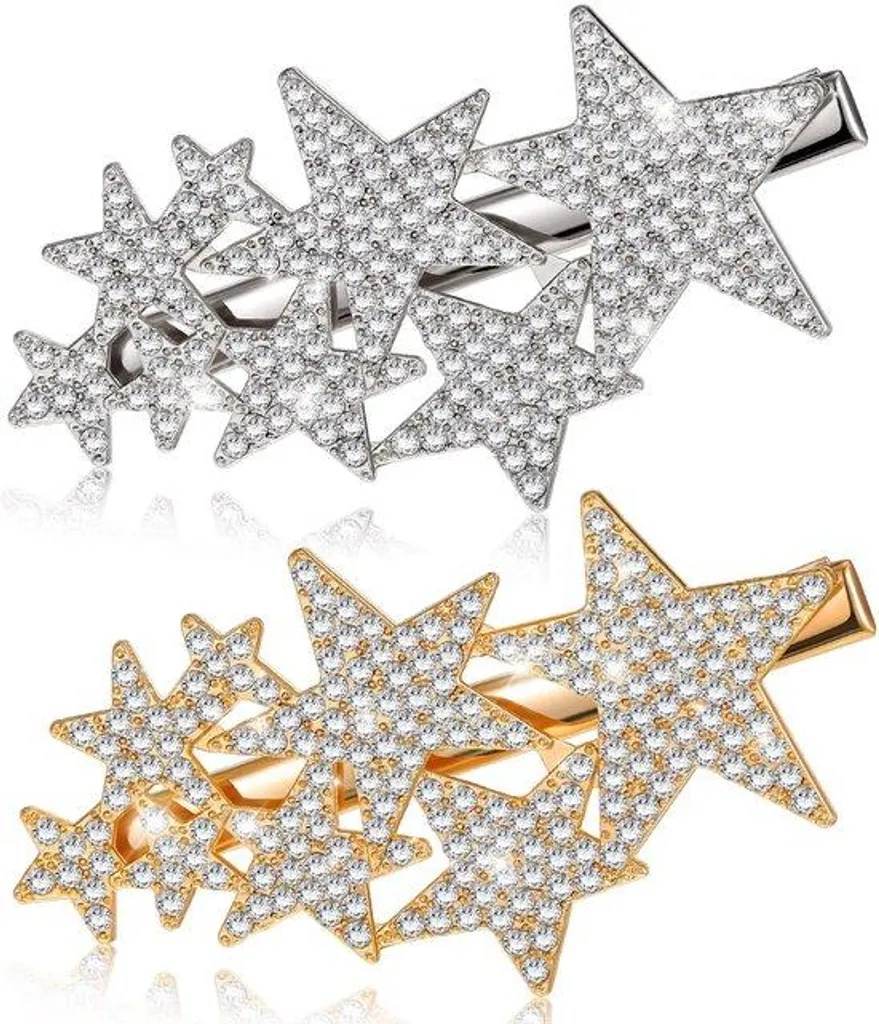 Barrettes à cinq étoiles avec strass tendance - Accessoires cheveux