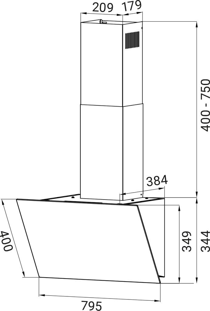 KKT KOLBE Dunstabzugshaube 80cm Umluft Abluft | Wandhauben Produktbild 9
