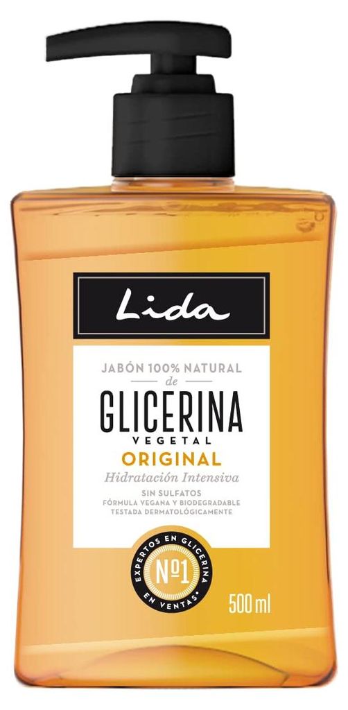Lida - Jabon 100% Natural de Glicerina Vegetal - 500ml