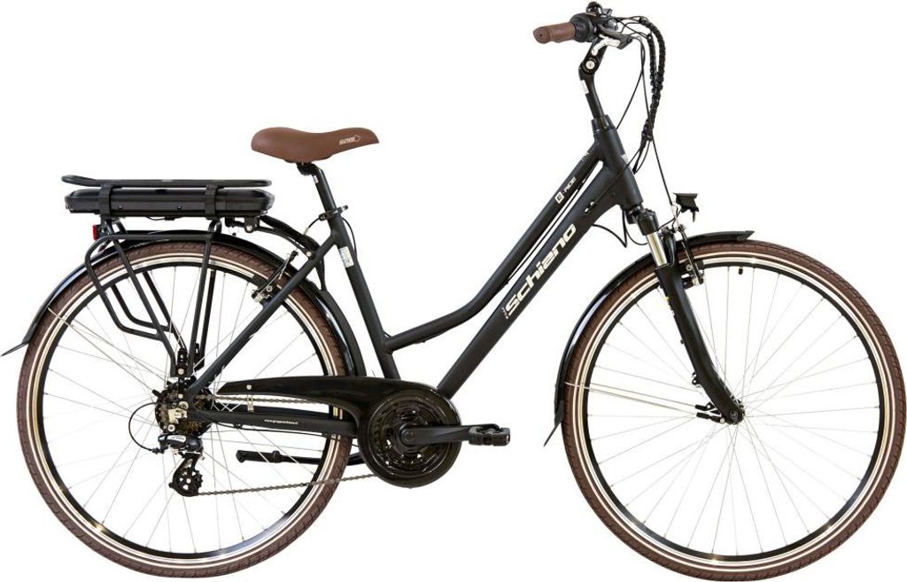 Schiano E-Ride Pedelec Damenfahrrad 28 Zoll E Bike 160-170cm Elektro Fahrrad retro Cityrad schwarz
