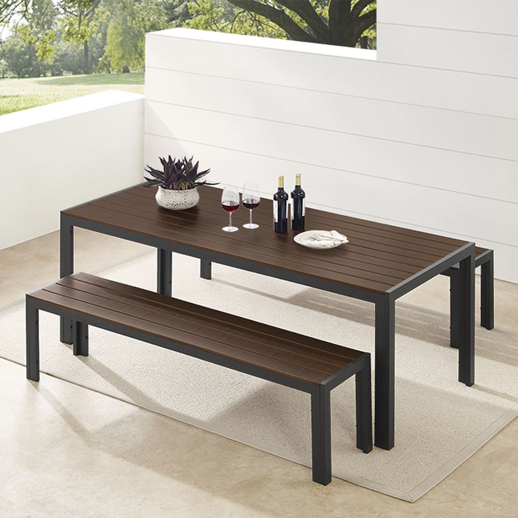 riess-ambiente Moderner Gartentisch DESIGNO 205cm dunkelbraun schwarz Aluminium wetterfest Terrassentisch Balkontisch Tisch