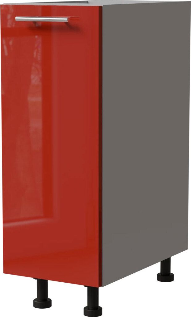 Küchenunterschrank BRERRA 30cm Korbauszug lackiert Farbe wählbar BR-D1D/30/kargo,RAL 3002 karminrot Hochglanz,grau