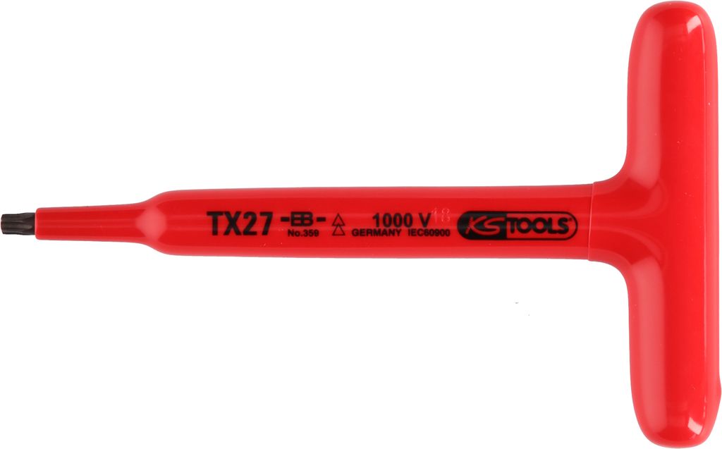 KS Tools T-Griff-TX-Stiftschlüssel mit Schutzisolierung, T45, 200 mm