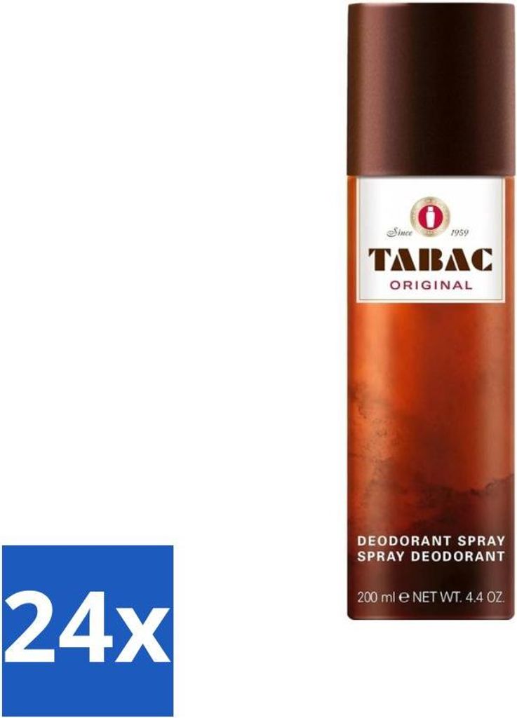 Tabac Original - Deodorant Spray - Antitranspirant - 200 ml - Vorteilspack - 24 Stücke