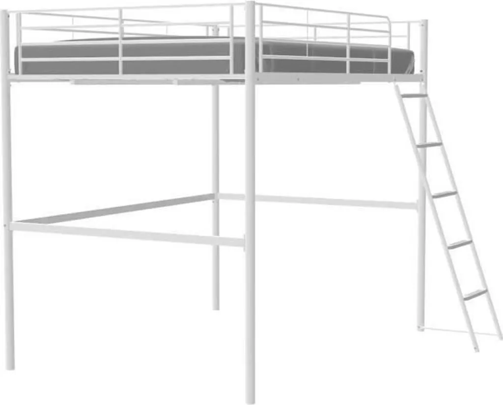 Aménagez un studio avec le lit mezzanine Eliot 140x190 cm métal blanc