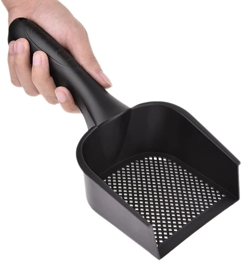 Paletta Robusta per Gatti e Cani - Setaccio Plastica Nera 27cm - 2