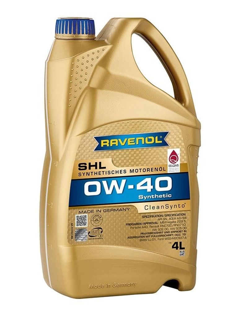 4 Liter RAVENOL 0W-40 SHL MB 229.5 Porsche A40 Renault RN0700 Renault RN0710 VW 502 00 VW 505 00 BMW Longlife-01 Ford WSS-M2C937-A