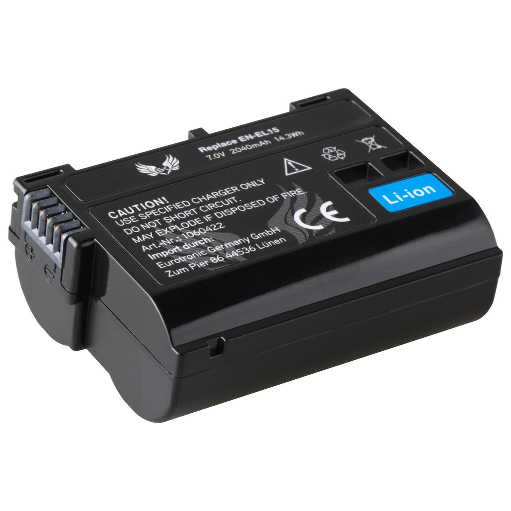 Blumax Set mt Lader für Nkon EN-EL15 A/B/C Z5 2000 mAh Kamera-Ladegerät Blumax Set mt Lader für Nkon EN-EL15 A/B/C Z5 2000 mAh Kamera-Ladegerät