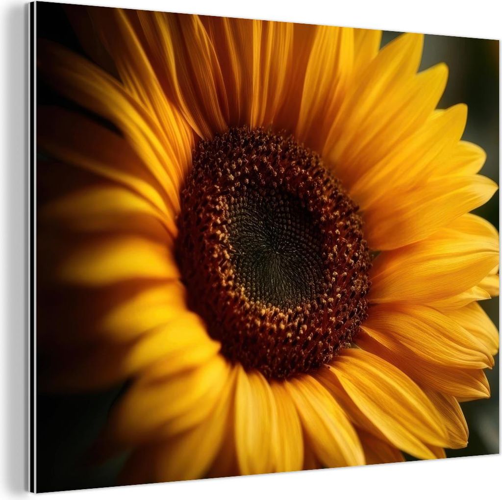 MuchoWow Wanddekoration Metall Metallbild Wandkunst 80x60 cm Gelb - Sonnenblume - Sommerlich MuchoWow Aluminium Gemälde - Alubild