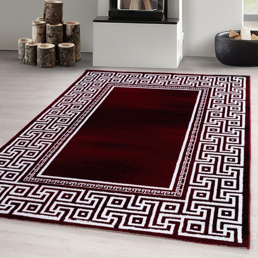 Carpetsale24 Teppich Wohnzimmer Modern Mäander Design Teppich, Kurzflor Teppich, Weich und Pflegeleicht, Grösse: 120x170 cm