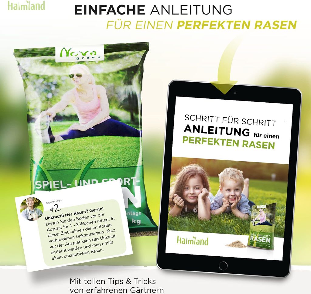 Rasensamen schnellkeimend 2,5kg = 75-100m² Sport und Spiel Produktbild 7