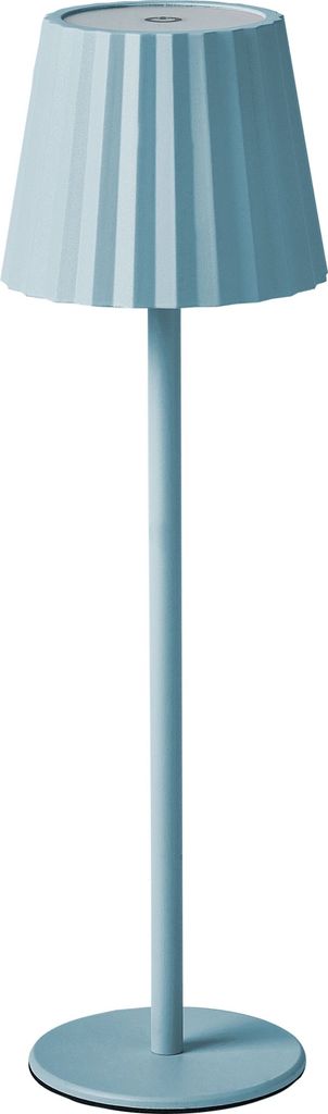 BELIANI LED-Tischlampe Hellblau Metall mit Schirm Gewellt Rillen-Optik Kegelform Touch-Funktion Modern In- & Outdoor Beleuchtung Schreibtischlampe