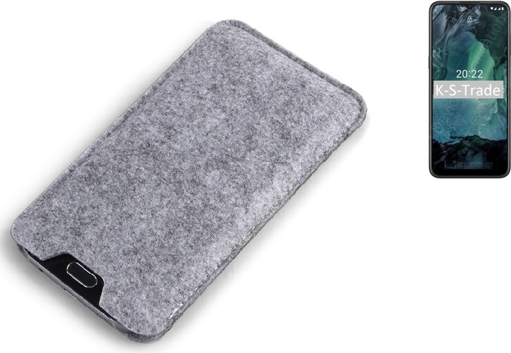 K-S-Trade Filz Handyhülle kompatibel mit Nokia G21 Schutzhülle Filztasche Filz Tasche Case Sleeve Handy Hülle Filzhülle grau