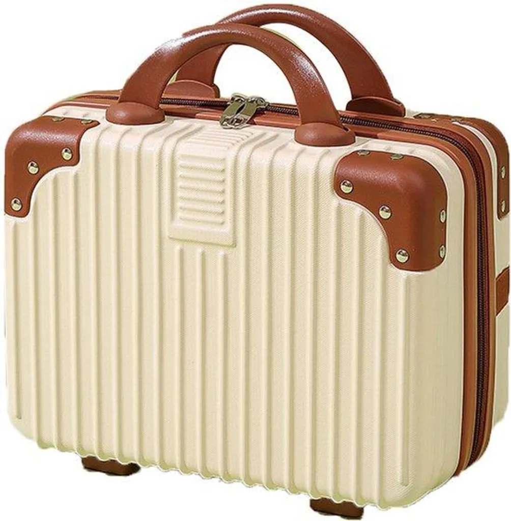 Sac à main valise rigide 14 pouces blanc cassé pour cabine d'avion