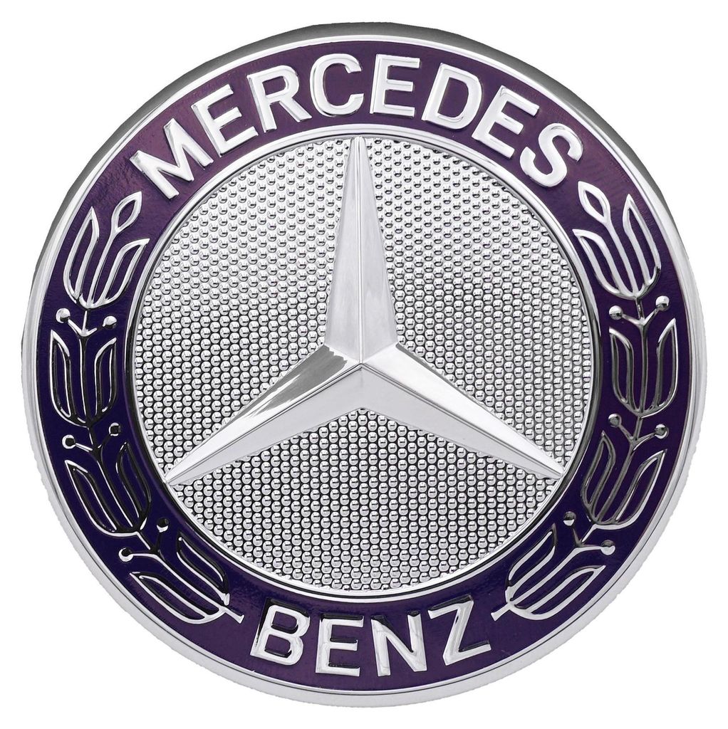 Mercedes-Benz Radnabendeckel Lorbeerkranz silber mit schwarz, einzeln