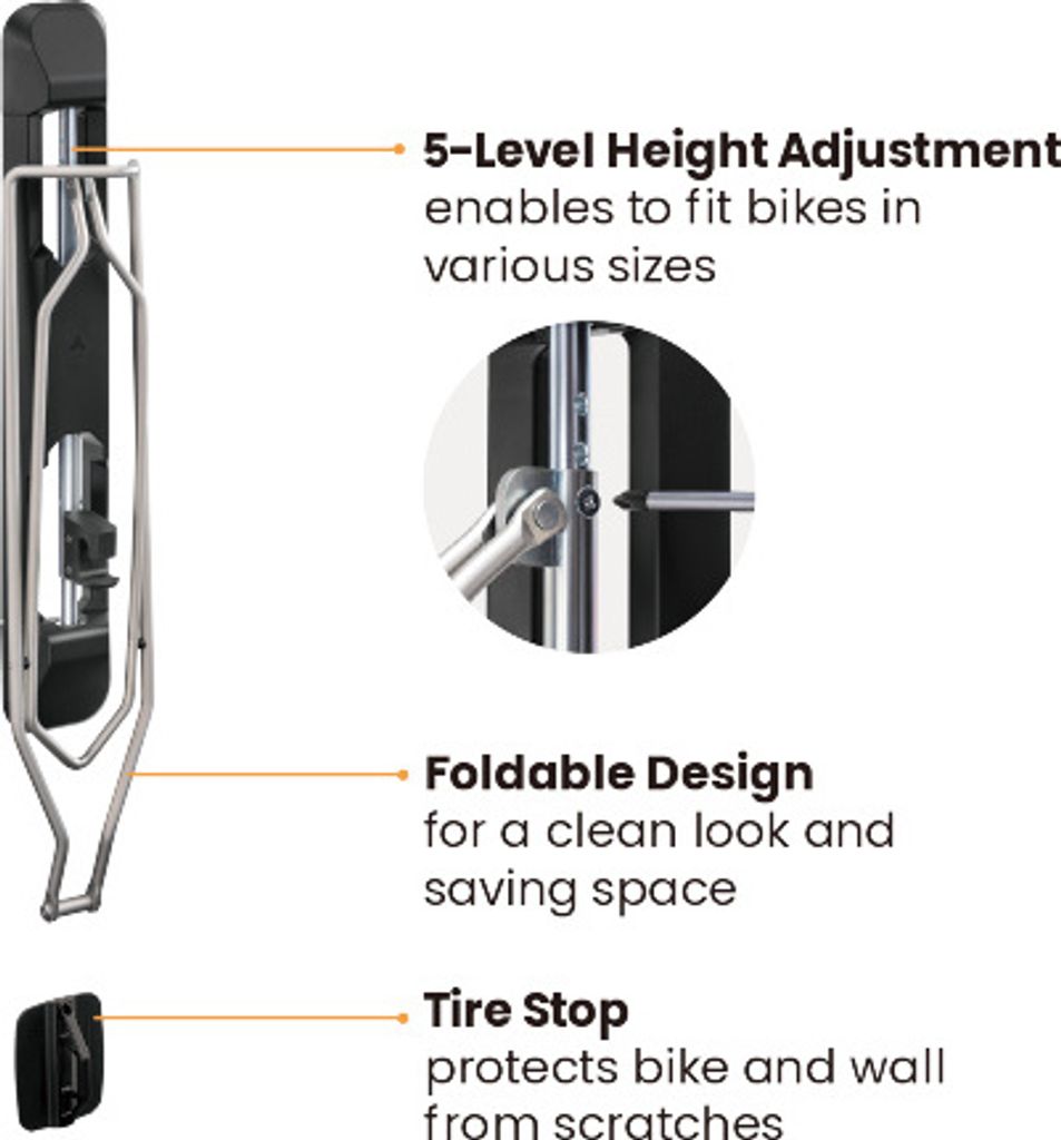 HOKO-VELO Support mural pour 3 vélos avec protection de la Image du produit 