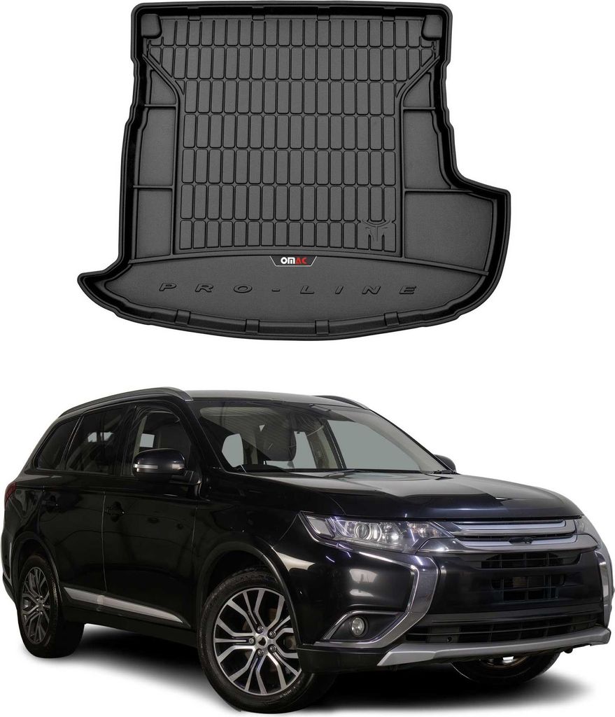 OMAC Gummi Kofferraumwanne für Mitsubishi Outlander 2012-2015 5Sitz TPE Schwarz