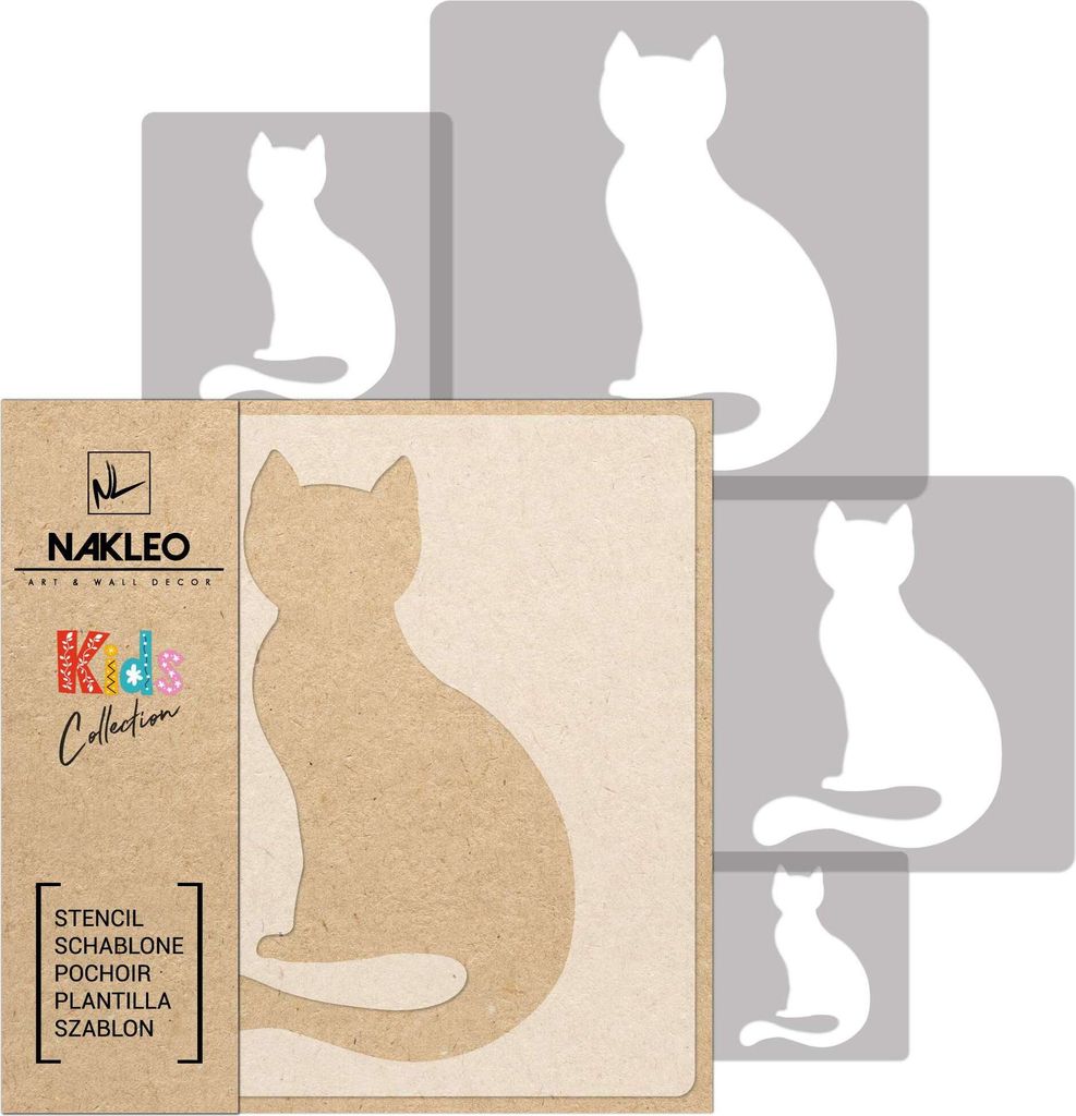 Schablonen Malen für Kinder, 5 Stück Set 9x9 cm bis 34x34 Produktbild 