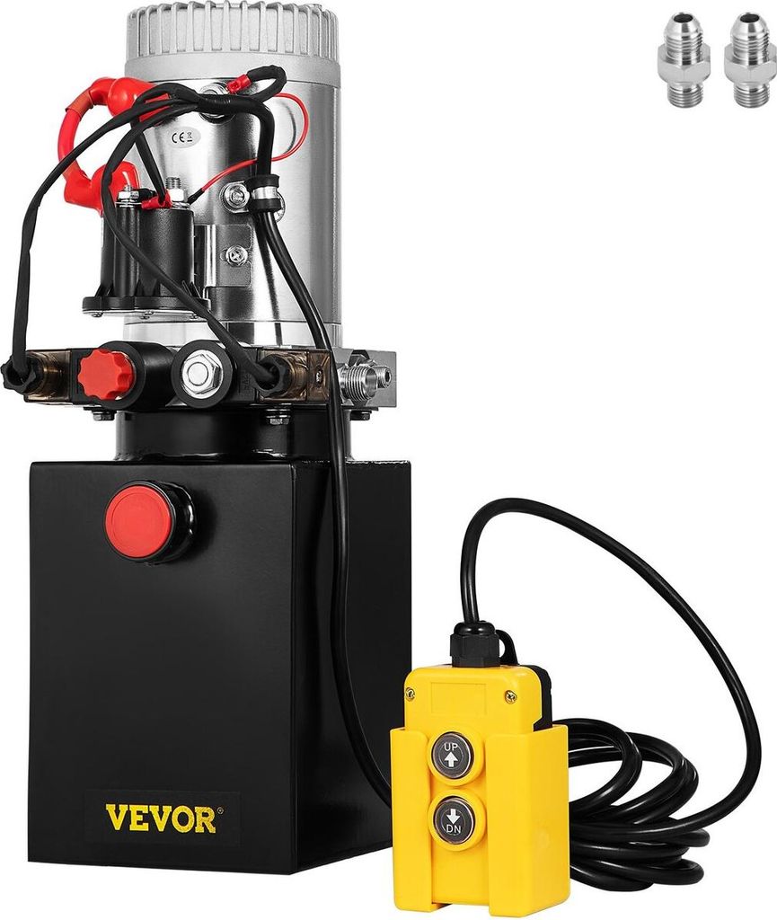 Hydraulic Pump 12V DC Double Acting Hydraulic Power Unit 4L Steel Tank Hydraulic Pump Power Unit for Dump Trailer Car Lifting