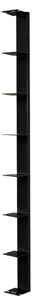 Booksbaum 2 Wand groß Schwarz – Bücherregal aus pulverbeschichtetem Stahl, 15 x 170 x 15,5 cm für ca. 130 Bücher, Tragkraft 6,5 kg je Boden, ...