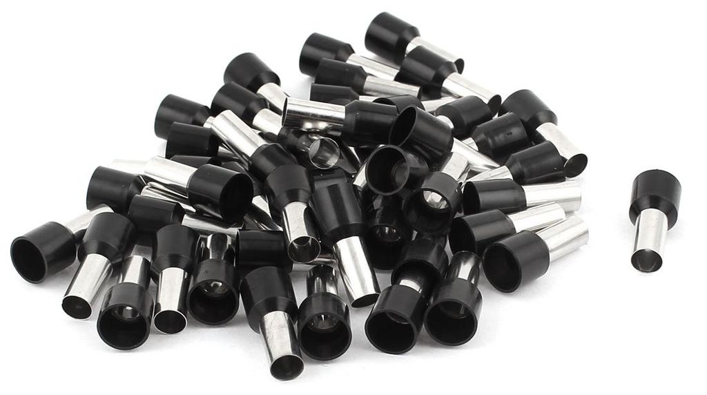 50 Stš¹ck 16 mm 2 Crimp Kabelstecker kaltgepresste Klemmen Aderendhš¹lsen Crimpverbinder Schwarz