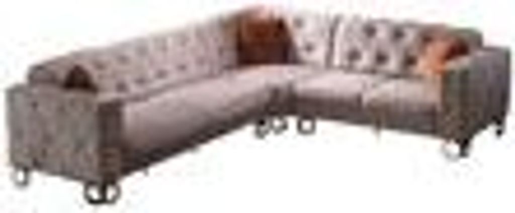 Lizzy Ecksofa Farbe:Creme, Füße:Metall-Gold, Langer Schenkel:Links, inkl. Kissen