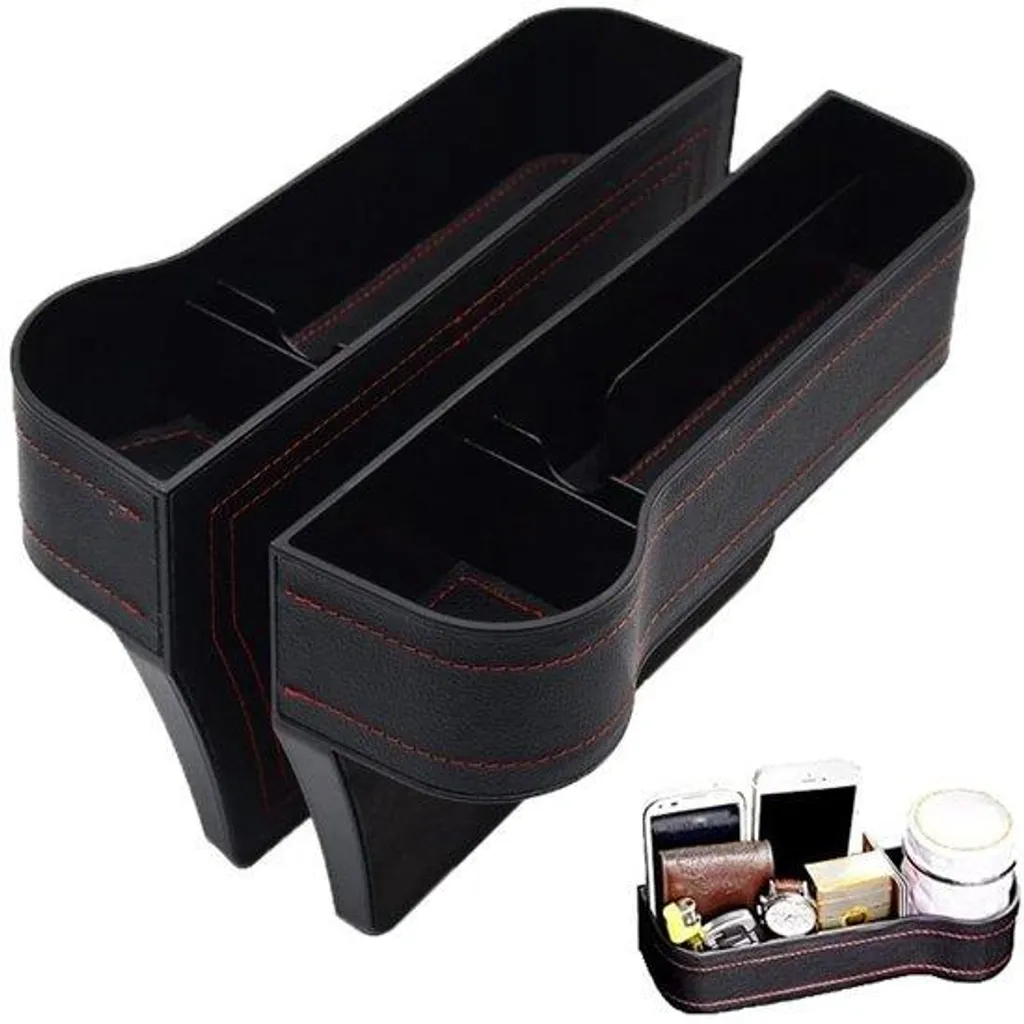 Trousse de rangement siège voiture en cuir, lot de 2 étuis multifonctions