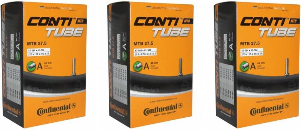 Lot de 3 chambres à air Continental pour VTT, 27,5 x Image du produit 