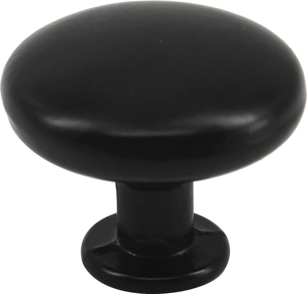 Massiver runder Aluminiumknopf - schwarz - 29 x 25 mm - 8 Stück