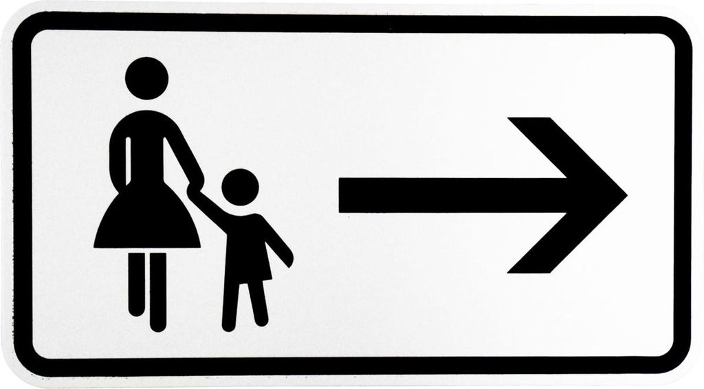 ORIGINAL Verkehrsschild Nr. 1000-22 330 x 600 mm nach StVO und RAL-Gütebedingungen Fußgänger Gehweg rechts gegenüber benutzen Verkehrszeichen S...