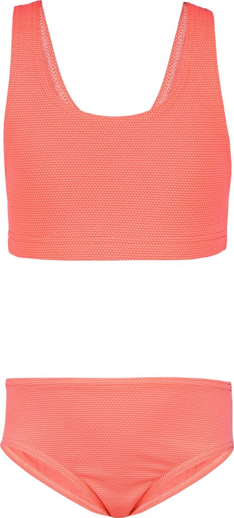 Aquarti Mädchen Sport Bikini Racerback Bustier & Bikinislip, Farbe: Jacquard Punkte Orange, Größe: 164