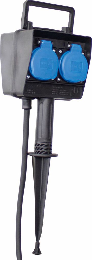 as-Schwabe 60684, Typu F, Czarny, Niebieski, Plastik, IP44, Zdjęcie produktu 