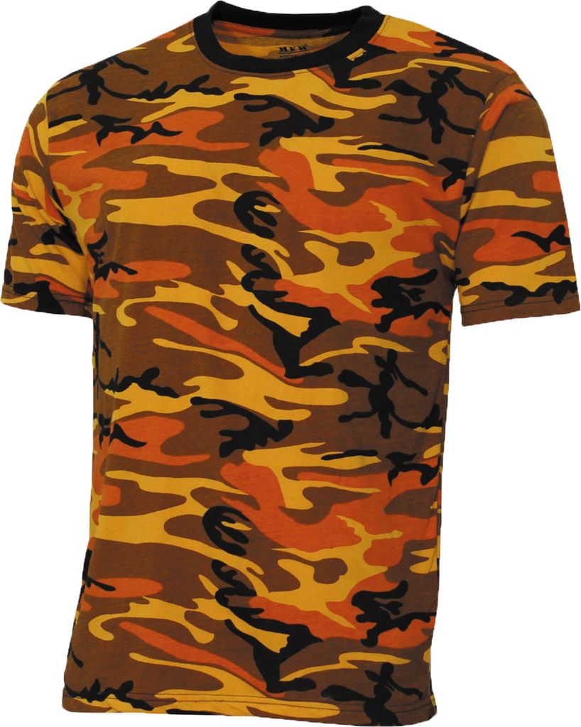 MFH US T-Shirt, "Streetstyle", 140-145 g/m², orange-camo Produktbild 