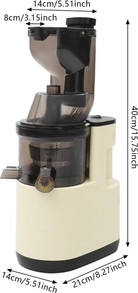 Elektrischer Entsafter - Zentrifugal-Entsafter - 500 W - 400 ml Becher - Edelstahlklingen - 220 V EU-Stecker - Weiß