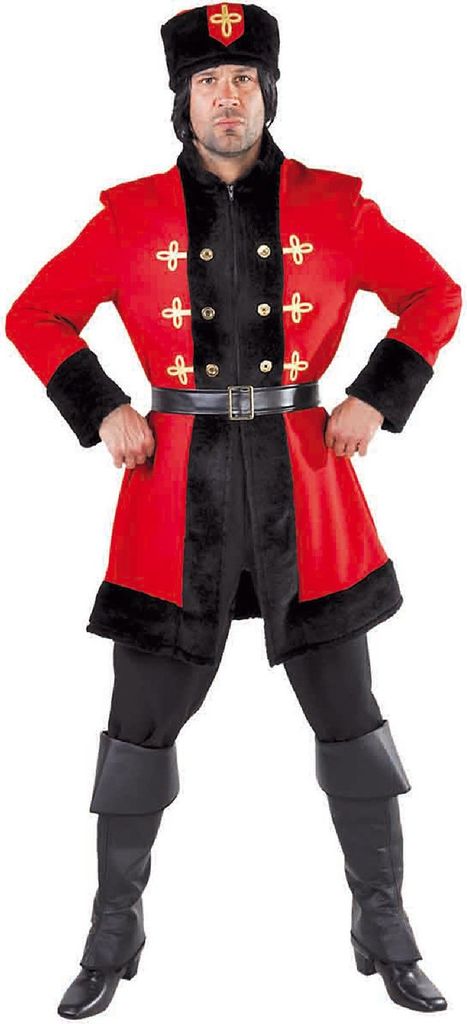 M215211-M rot-schwarz Herren Kosakenkostüm Kosakenuniform Gr.M