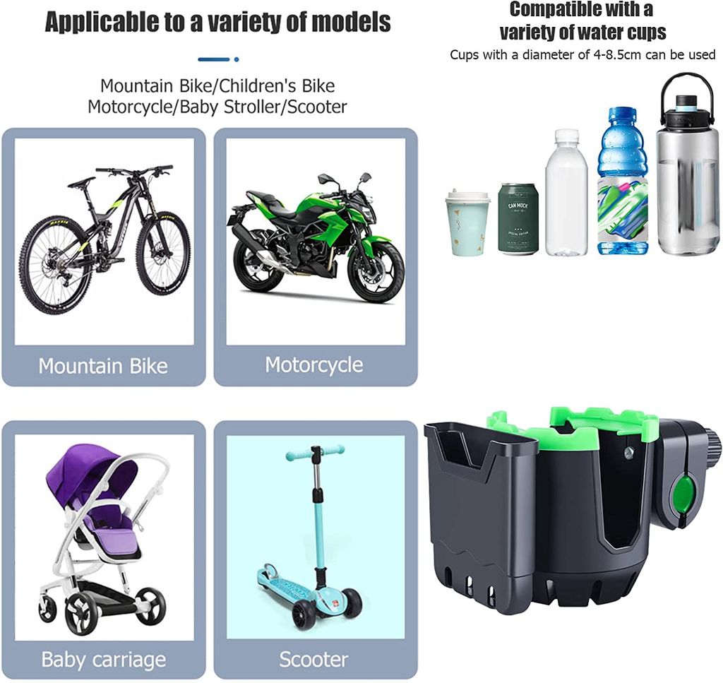 2-in-1-Fahrrad-Getränkehalter mit Telefonhalter-Organizer, Produktbild 3