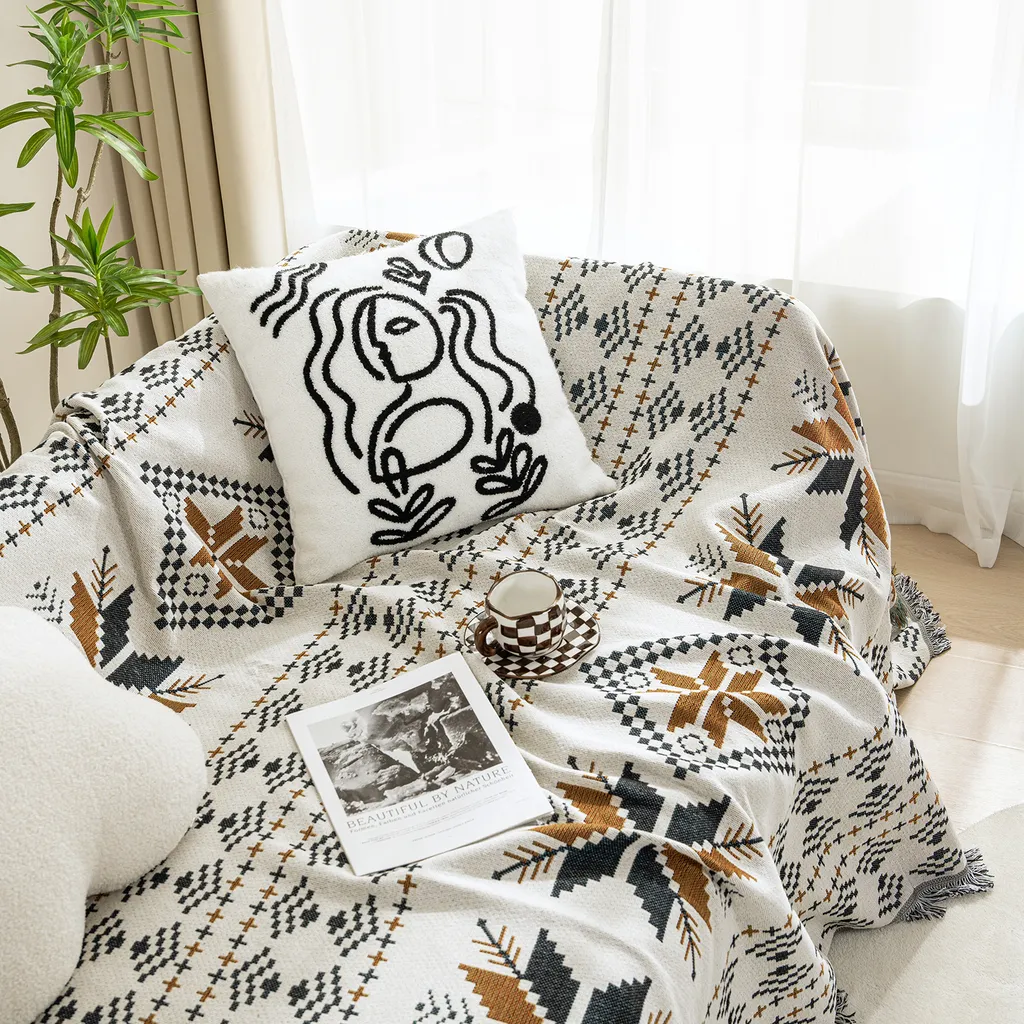 Telo Copridivano Boho 180x230 | Coperta Resistente Lavabile Deco - 6