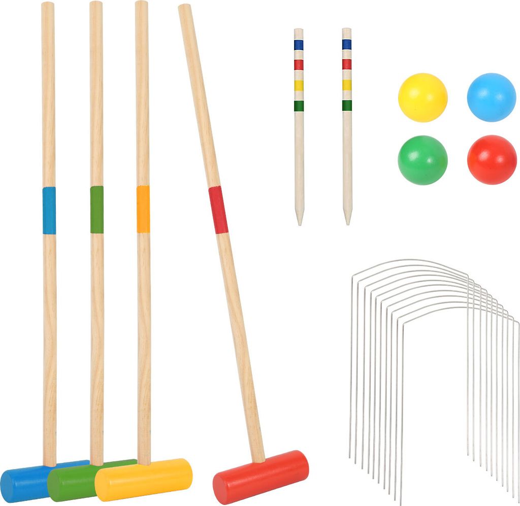 Jopassy Krocket Spiel Set für 4 Spieler Outdoor Gartenspiel Croquet Familienspiel Holzspiel Kinder Erwachsene