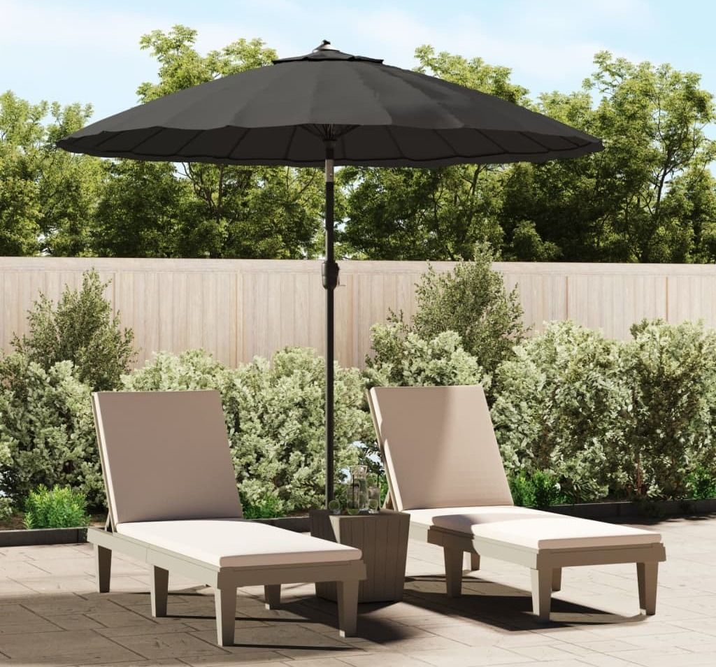 The Living Store Sonnenschirm mit Aluminium-Mast 270 cm Anthrazit