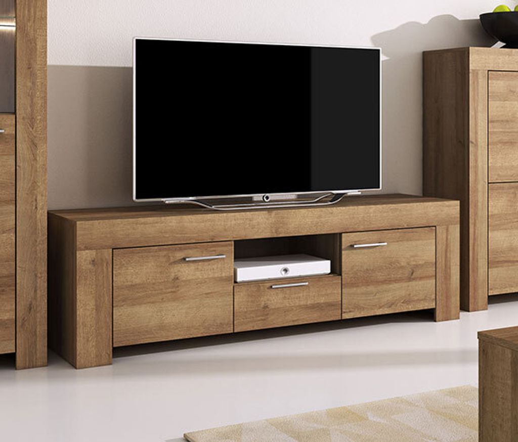 Lowboard TV-Schrank Fernsehtisch Wohnzimmer 155cm eiche riviera