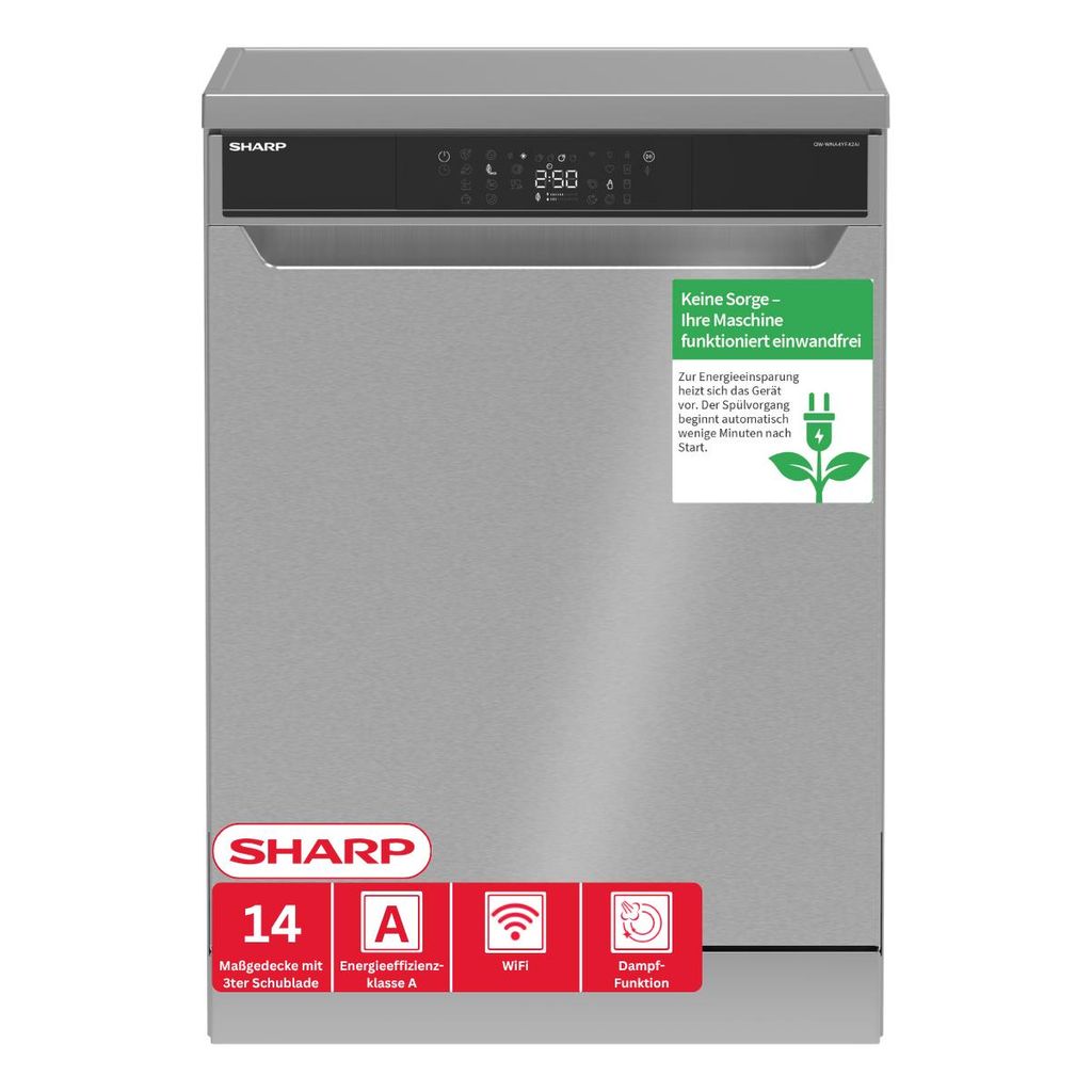 Sharp QW-WNA4YF42AI-DE Geschirrspüler 60 cm 14 Maßgedecke Produktbild 