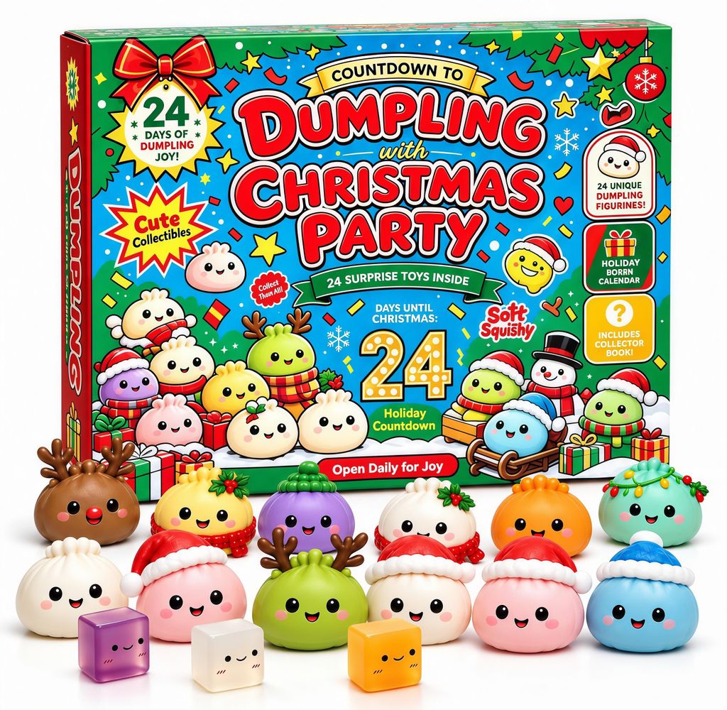 Squishy Adventskalender,Dumpling Weihnachtskalender für 24 Produktbild 