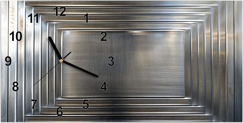 Wanduhr aus Glas mit Motiv Metallrahmen- 60 x 30 cm - inkl. Aufhängesystem
