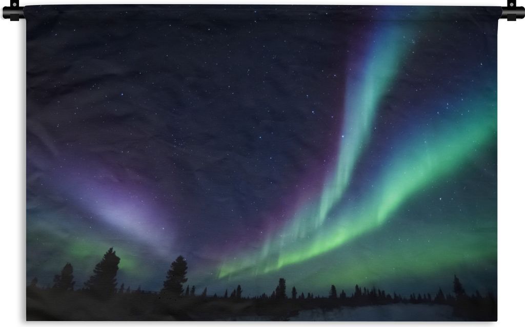 MuchoWow Wandteppich Wandbehang Nordlichter - Park - Kanada 60x40 cm Tapisserie Dekoration Wandtuch - Wanddekorationen