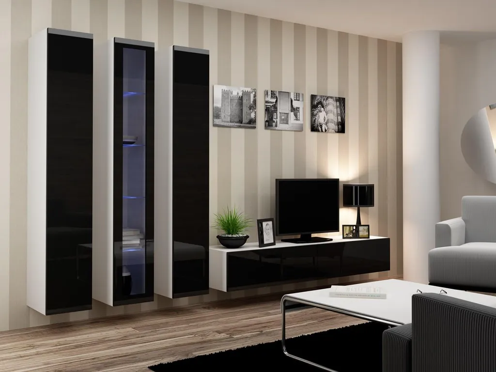 Vitrine Murale Blanche VIGO180 Solution de Rangement Verticale et Design - 7