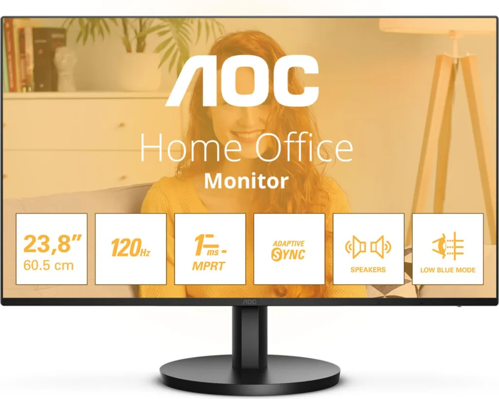 AOC 24B3QA2 Écran PC 23,8" Full HD HDMI DP et Haut-parleurs Intégrés