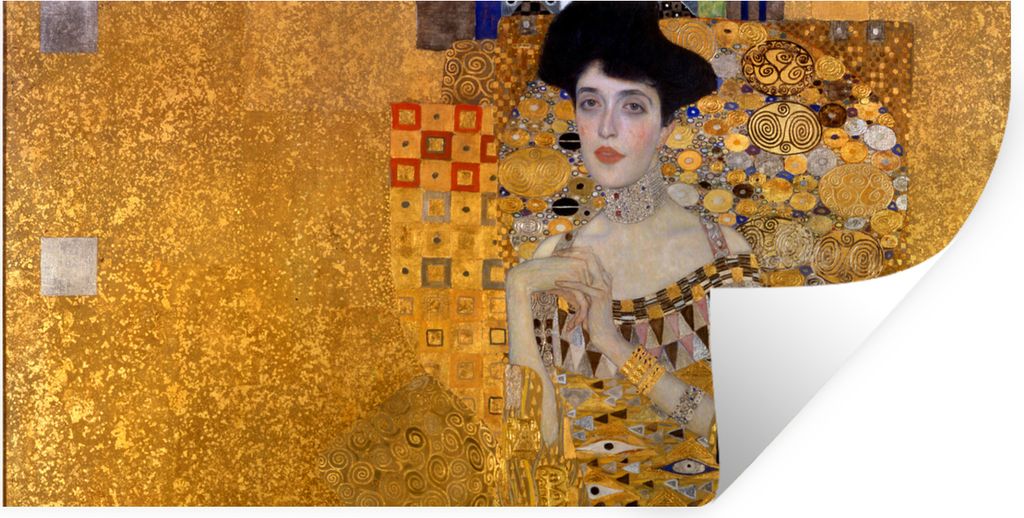 MuchoWow Wandtattoo Wandsticker Wandaufkleber Porträt von Adèle Bloch-Bauer I - Gemälde von Gustav Klimt 40x20 cm Selbstklebend und Reposition...